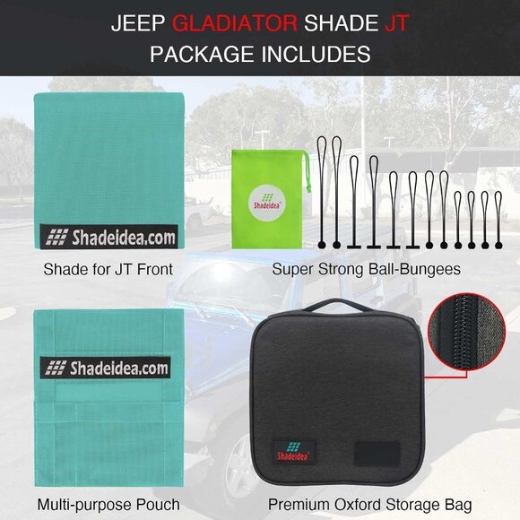 Shadeidea JT Sunshade for‎ Jeep Gladiator (2018-Current) Tiff Blue - Picture 12 of 13